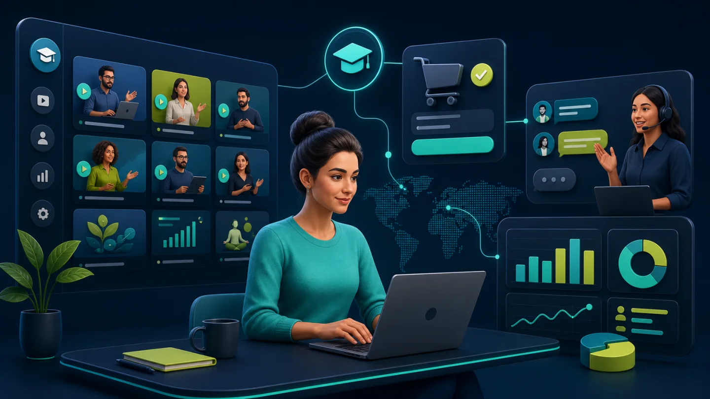 Ilustração editorial sobre Como montar uma empresa de curso online
