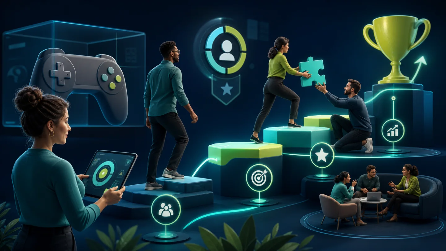 Ilustração editorial sobre Potencialize o treinamento corporativo com a gamificação