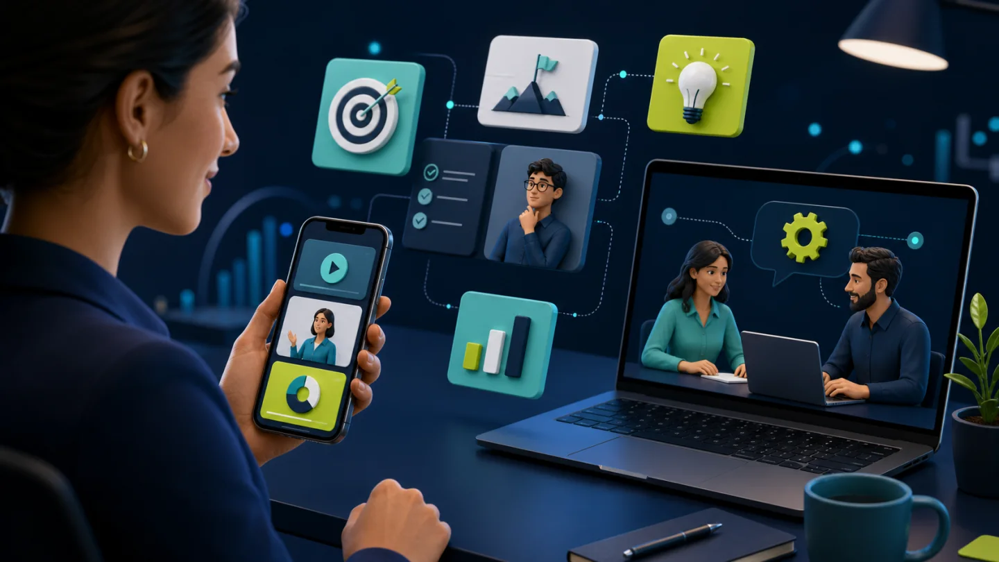 Ilustração editorial sobre Microlearning no treinamento corporativo: quais as vantagens?