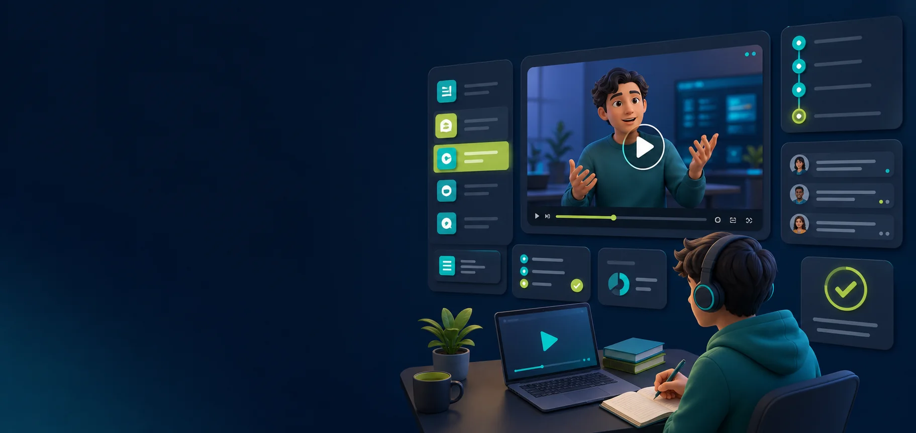 Ambiente Virtual de Aprendizagem com trilhas, videoaulas e acompanhamento